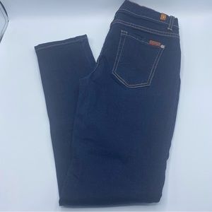 7 For All Mankind The Skinny Jeans Women's Size 14 Blue Low Rise Dark Wash